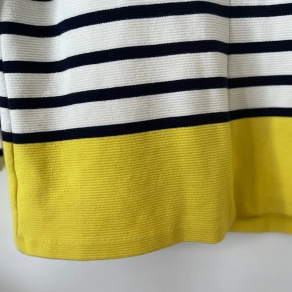 Talbots‎ Pullover Top, Cream/Navy/Yellow, Size L blue and yellow stripe